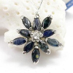 Factory For Sterling Silver Natural Sapphire Pendant, Olivine / Sapphire / Prehnite Ring, Pendant