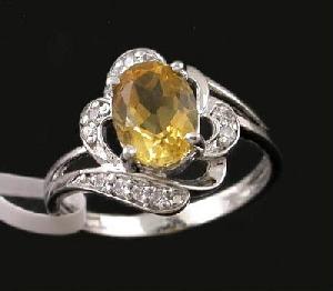 manufactory sterling silver citrine ring gemstone jewelry sapphire cz