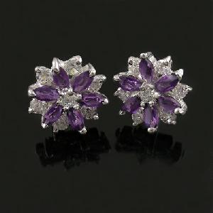 925 silver amethyst earring tourmaline ruby blue topaz pendan