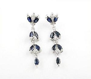 925 silver sapphire drop earring blue topaz olivine ring