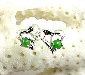 sterling silver jadeite stud earring ruby tourmaline prehnite necklace