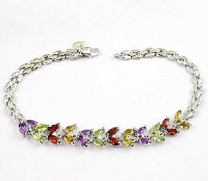 Manufacturer For Sterling Silver Natural Mix Gem Bracelet, Sapphire / Garnet / Citrine Earring / Pen