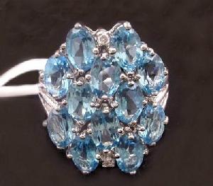 sterling silvernatural blue topaz ring citrine pendant bracelet gem stone