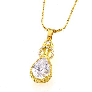 18k gold plating brass cubic zirconia pendant stone 12mm