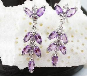 Sell 925 Silver Natural Amethyst Drop Earring, Olivine Earring, Sapphire Ring, Jade Bracelet