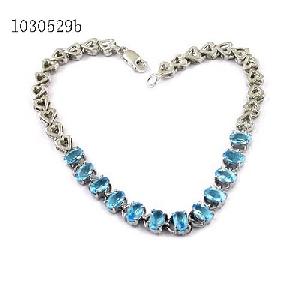 Sell 925 Silver Natural Blue Topaz Bracelet, Jadeite Pendant, Sapphire Earring, Ruby Ring