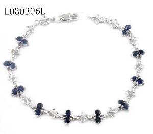 Sell 925 Silver Natural Natural Sapphire Bracelet, Blue Topaz / Sapphire / Amethyst / Earring, Penda