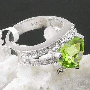 Sell 925 Silver Natural Olivine Ring, Blue Topaz Earring , Sapphire Earring, Moonstone Ring