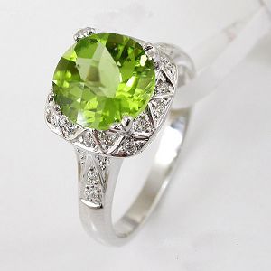 Sell 925 Silver Natural Olivine Ring, Olivine Necklace, Blue Topaz Ring, Gem Stone