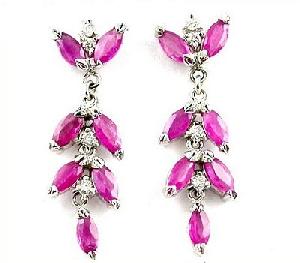 Sell 925 Silver Natural Ruby Drop Earring, Olivine Earring, Sapphire Ring, Jade Bracelet