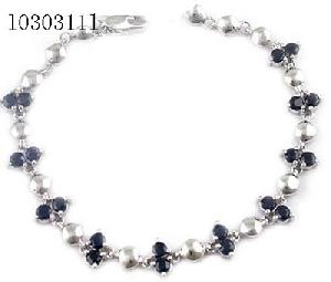 Sell 925 Silver Natural Sapphire Bracelet, Blue Topaz Ring, Sapphire / Amethyst Ring