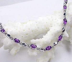 sterling silver amethyst bracelet 14kgold ring gem stone jewelry