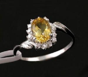 Sell Sterling Silver Natural Citrine Ring, Amethyst / Blue Topaz / Olivine / Sapphire Ring, Earring