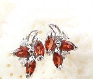 Sell Sterling Silver Natural Garnet Stud Earring, Citrine Necklace, Olivine Bracelet