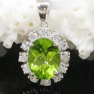 sterling silver olivine pendant 8782r