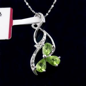 Sell Sterling Silver Natural Olivine Pendant , Jewelry Set Gem Jewelry18kgold Ring, 14k Gold Earring