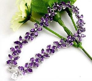 Sell Sterling Silver Natural Amethyst Bracelet, Olivine Earring, Tourmaline Ring, Blue Topaz Pendant