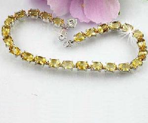 Sell Sterling Silver Natural Topaz Bracelet, Tourmaline Ring, Fashion Jewelry, Ruby Bracelet