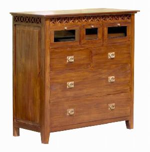 mahogany dresser five drawers handle indoor furniture