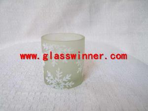 White Flocked Glass