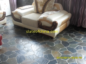 Black Slate Stone Paver, Meshed Slate Paving Stone, Black Flag Mat From Slateofchina