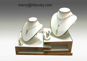 White And Gold Colour Neck Display And Earring Displays