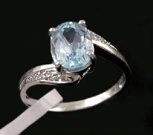 Factory For Rhodium Plating Sterling Silver Natural Blue Topaz Ring, Rainbow Stone / Amethyst Ring