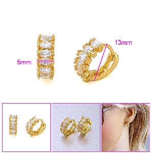 manufactory 18k gold plating brass cubic zirconia hoop earring precious stone ring pendan