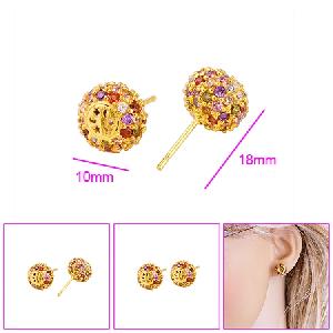 Sell 18k Gold Plating Brass Cubic Zirconia Stud Earring, Semi-precious Stone Ring, Bracelet, Cz Jewe