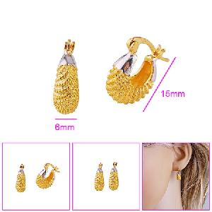 18k gold plating brass hoop earring pendant cz fashion jewelry