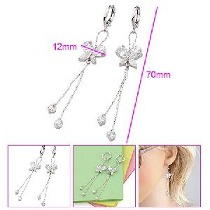 Sell Rhodium Plated Brass Cubic Zirconia Drop Earring, Pearl Necklace, Rhinestone Ring, Pendant