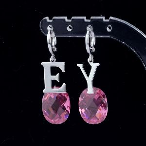 Sell Rhodium Plated Brass Cubic Zirconia Drop Earring, Tourmaline / Moonstone / Citrine Ring, Earrin