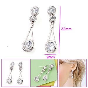 Sell Rhodium Plated Brass Cubic Zirconia Stud Earring, Titanium Plated Brass Bracelet, Ring