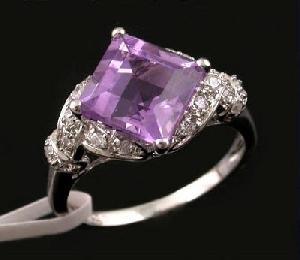 Sell Rhodium Plated Sterling Silver Natural Amethyst Ring, Tourmaline / Moonstone Bracelet, Ring, Ea