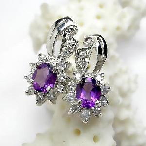 Sell Sterling Silver Natural Amethyst Earring, Tourmaline / Prehnite Ring, Jadeite Bracelet, Pendant