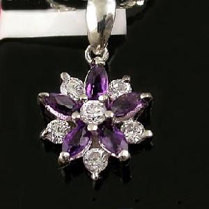 Sell Sterling Silver Natural Amethyst Pendant, Amethyst / Tourmaline Earring, Garnet / Citrine Brace