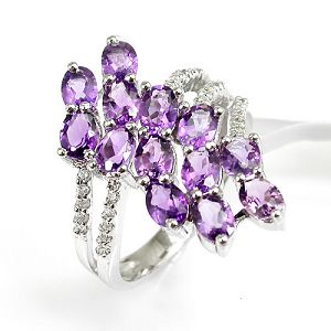 Sell Sterling Silver Natural Amethyst Ring, Bangles, Fashion Jewelry, Prehnite Ring, Amethyst Bracel