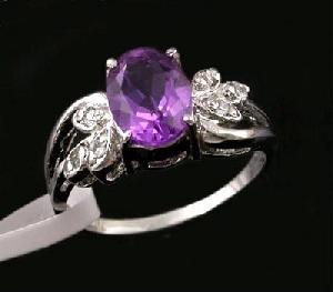 Sell Sterling Silver Natural Amethyst Ring, Prehnite / Amethyst Earring, Pendant, Bracelet