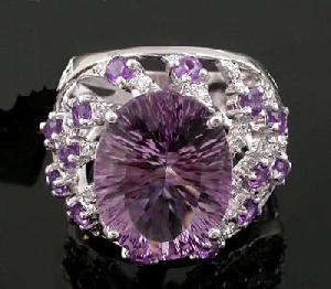 Sell Sterling Silver Natural Amethyst Ring, Prehnite Ring, Amethyst Bracelet, Gemstone Jewelry