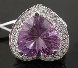 Sell Sterling Silver Natural Amethyst Ring, Tourmaline / Amethyst, Earring, Bracelet, Cz Jewelry