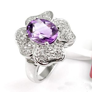 Sell Sterling Silver Natural Amethyst Ring, Tourmaline / Prehnite / Jadeite Bracelet, Ring, Earring,