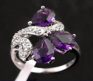 Sell Sterling Silver Natural Amethyst Ring, Tourmaline Ring, Jadeite, Prehnite Bracelet, Pendant