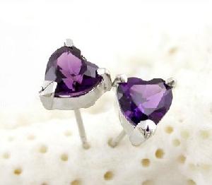 sterling silver amethyst stud earring olivine ring cz jewelry fashion jew