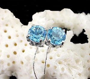 Sell Sterling Silver Natural Blue Topaz Stud Earring, Citrine Ring, Citrine Bracelet, Prehnite Ring