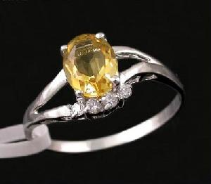 sterling silver citrine ring cz jewelry tourmaline pendant fashion