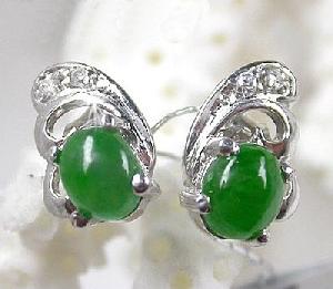 Sell Sterling Silver Natural Jadeite Stud Earring, Tourmaline / Citrine / Amethyst Ring, Earring