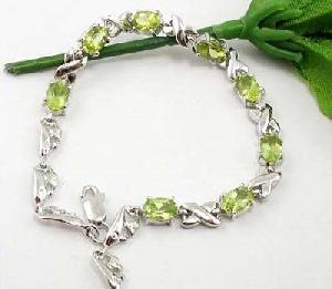 Sell Sterling Silver Natural Olivine Bracelet, Brass Cz Jewelry, Citrine / Sapphire / Ruby Ring, Ear