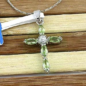 Sell Sterling Silver Natural Olivine Pendant, Cz / Fashion Jewelry, Sapphire Earring, Prehnite Ring