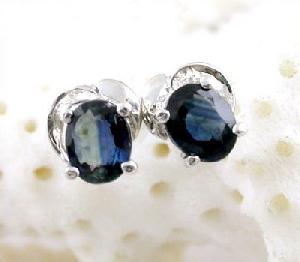 Sell Sterling Silver Natural Sapphire Stud Earring, Fashion Jewelry, Cz Ring, Amethyst Ring