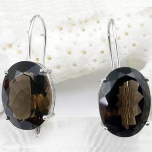 Sell Sterling Silver Natural Smoky Quartz Stud Earring, Jadeite Bracelet, Earring, Pendant, Ruby Rin